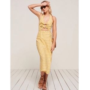 NWT Reformation Amalfi Gingham Midi Dress